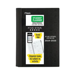 2024-2025 Five Star Advance 5.5" x 8.5" Academic Weekly & Monthly Planner, Poly Cover, Assorted Colors (CAW459-00-25)