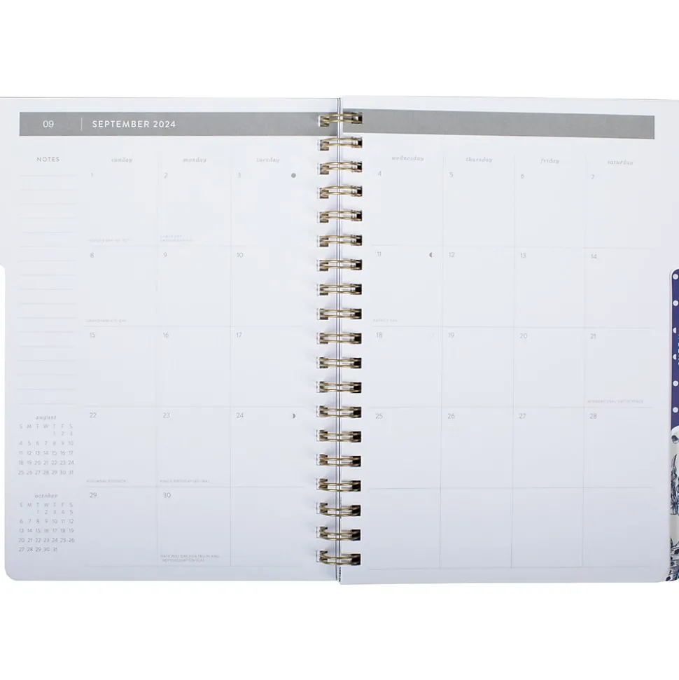 2024-2025 Fringe Chinoiserie 7.5" x 10.25" Academic Weekly & Monthly Planner, Paper Cover, White/Navy Blue (529301FSC)