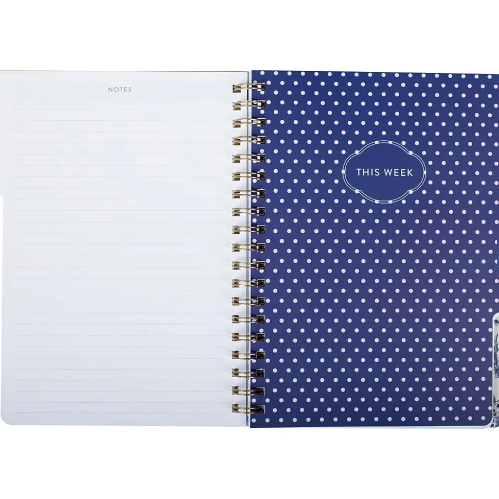 2024-2025 Fringe Chinoiserie 7.5" x 10.25" Academic Weekly & Monthly Planner, Paper Cover, White/Navy Blue (529301FSC)