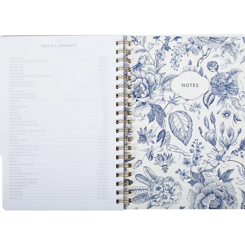 2024-2025 Fringe Chinoiserie 7.5" x 10.25" Academic Weekly & Monthly Planner, Paper Cover, White/Navy Blue (529301FSC)