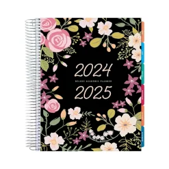 2024-2025 Global Printed Products Floral Pink 8.5" x 11" Academic Weekly & Monthly Planner, Plastic Cover, Multicolor