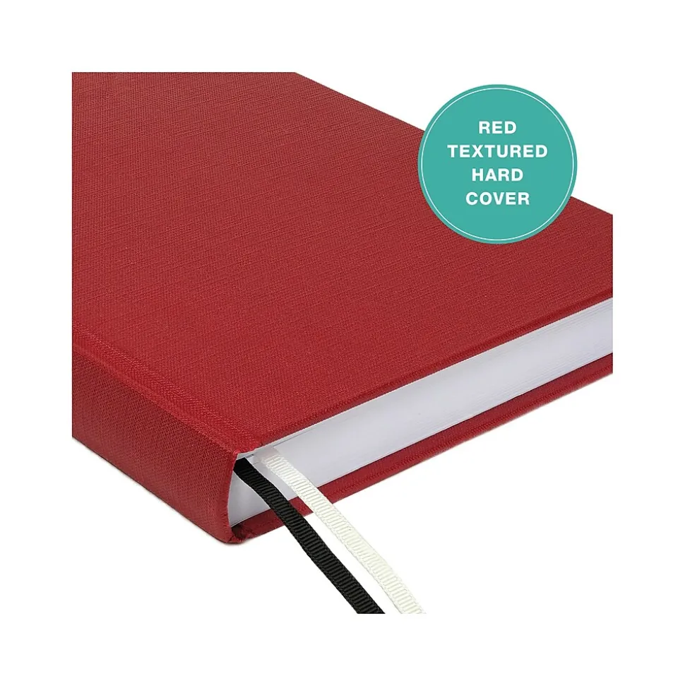 2025 Global Printed Products 8" x 12.5" Daily Planner, Cardboard Cover, Red (SPLS-SDCY25-RD)