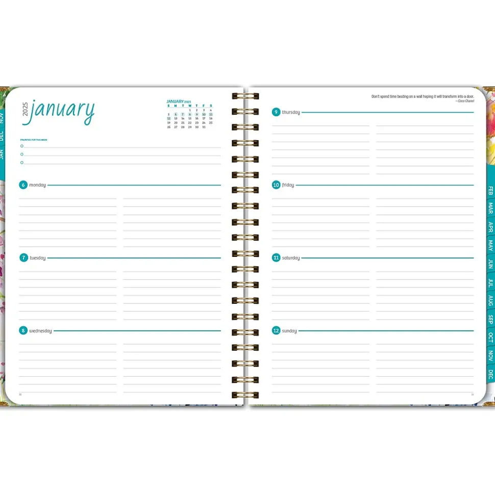 2025 Global Printed Products 8.5" x 11" Weekly & Monthly Planner, Paper Cover, Multicolor (SPLS25-8511-20)