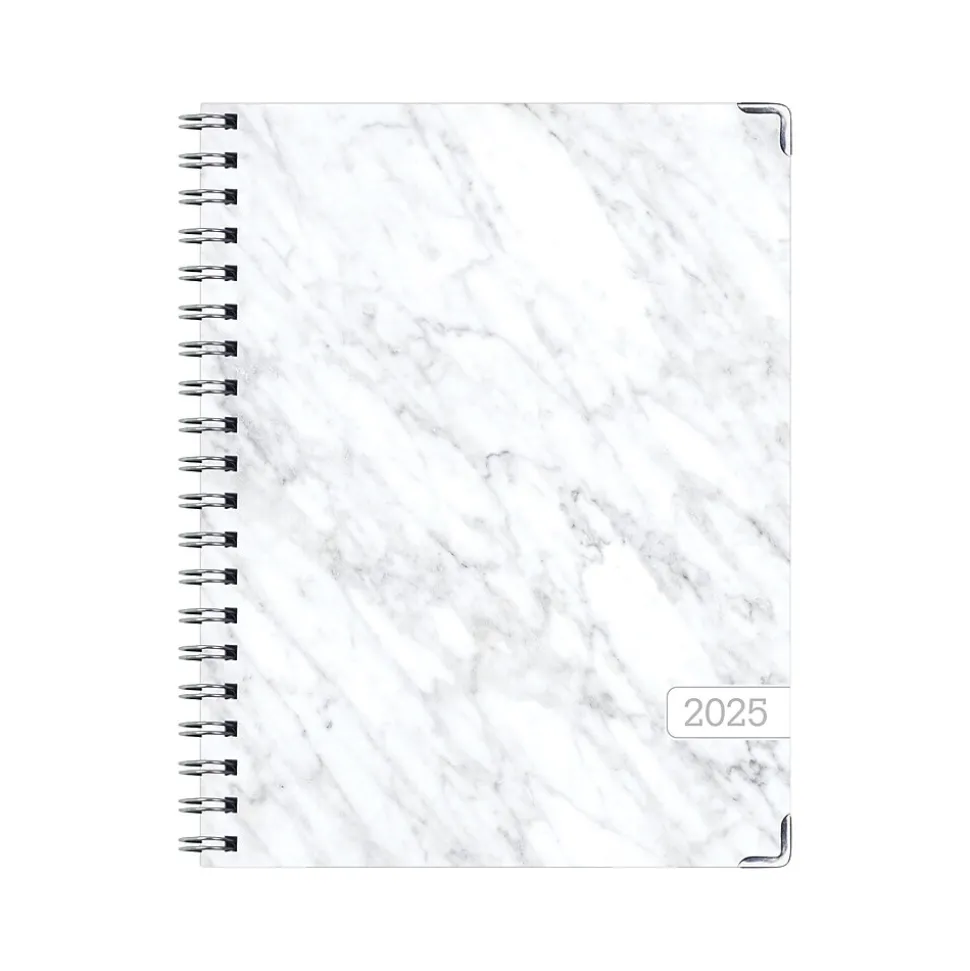 2025 Global Printed Products 8.5" x 11" Weekly & Monthly Planner, Paperboard Cover, White/Gray (SPLS25-8511-06)