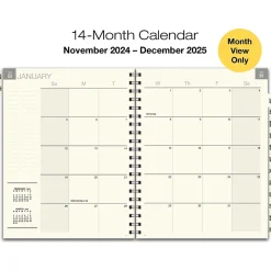 2025 Global Printed Products 8.5" x 11" Monthly Planner, Plastic Cover, Blue/Gold (SPLS25-8511M-F)