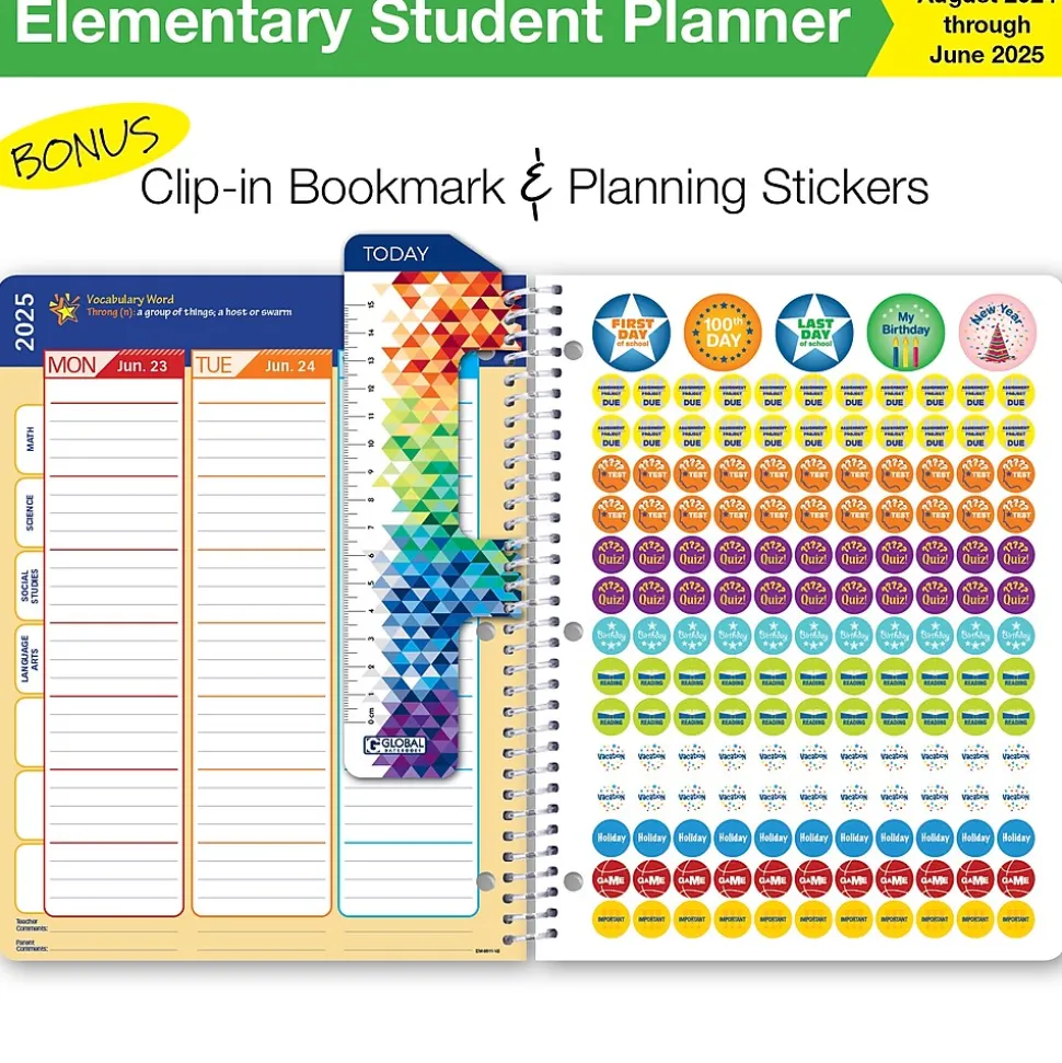 2024-2025 Global Printed Products 8.5" x 11" Academic Year Planner, Paper Cover, Multicolor (AY24EM851103-CP)
