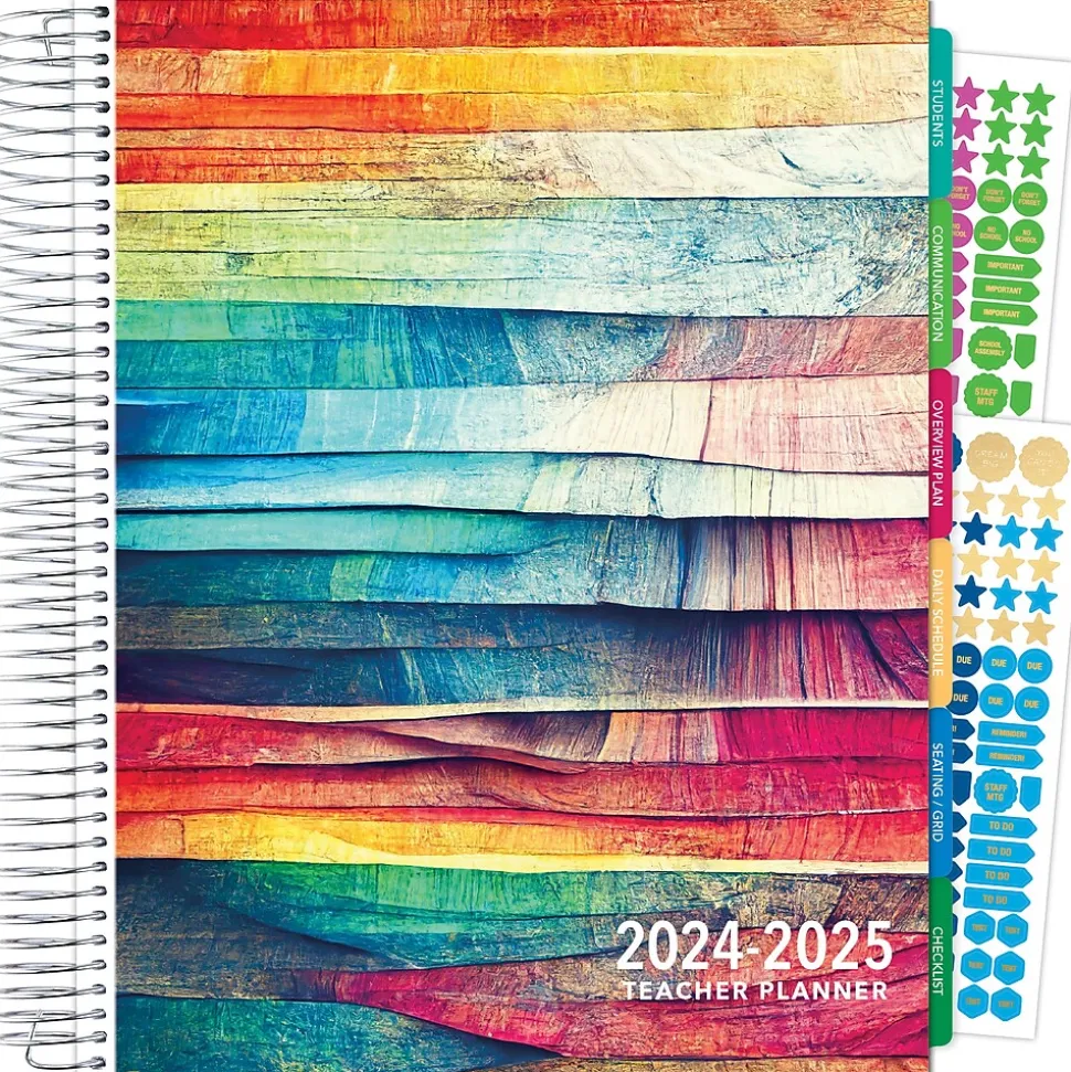 2024-2025 Global Printed Products Deluxe Teacher 8.5" x 11" Academic Year Planner, Paper Cover, Multicolor (DTP-AY24-0044)