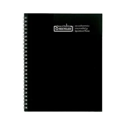 2024-2025 House of Doolittle 8.5" x 11" Academic Monthly Planner, Leatherette Cover, Black (26302-25)