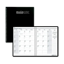 2024-2025 House of Doolittle 8.5" x 11" Academic Monthly Planner, Leatherette Cover, Black (26302-25)