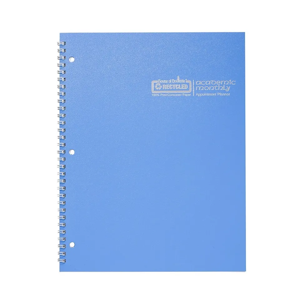 2024-2025 House of Doolittle 8.5" x 11" Academic Monthly Planner, Leatherette Cover, Bright Blue (26308-25)