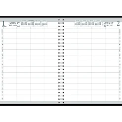 2025 House of Doolittle 8.5" x 11" Daily 4-Person Group Practice Planner, Faux Leather Cover, Black (28202-25)