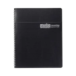 2025 House of Doolittle 8.5" x 11" Monthly Planner, Faux Leather Cover, Black (26202-25)