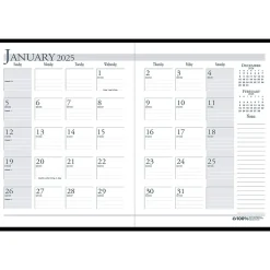 2025 House of Doolittle 8.5" x 11" Monthly Planner, Leatherette Cover, Black (26002-25)