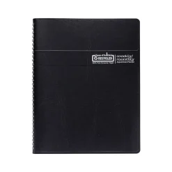 2025 House of Doolittle 8.5" x 11" Weekly & Monthly Appointment Book, Faux Leather Cover, Black (28302-25)