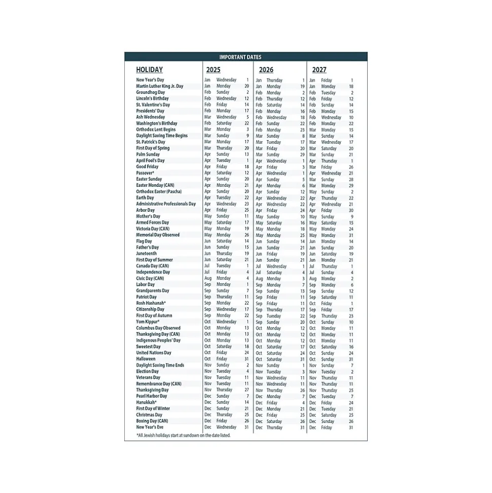 2025 House of Doolittle 5" x 8" Weekly Appointment Book, Leatherette Cover, Black (27802-25)