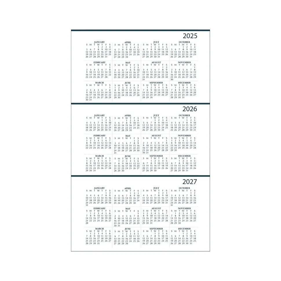 2025 House of Doolittle 5" x 8" Weekly Appointment Book, Leatherette Cover, Black (27802-25)