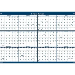 2025 House of Doolittle 24" x 18" Yearly Wet-Erase Wall Calendar, Reversible, White/Blue (3960-25)