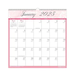 2025 House of Doolittle Breast Cancer Awareness 12" x 12" Monthly Wall Calendar, Pink/Gray (3671-25)