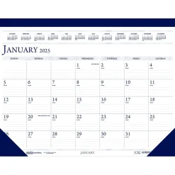 2025 House of Doolittle Classic 18.5" x 13" Monthly Desk Pad Calendar, White/Blue (1506-25)