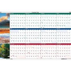 2025 House of Doolittle Earthscapes 24" x 37" Yearly Dry Erase Wall Calendar, Reversible (393-25)
