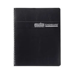 2025 House of Doolittle Earthscapes 8.5" x 11" Monthly Planner, Leatherette Cover, Black (26402-25)