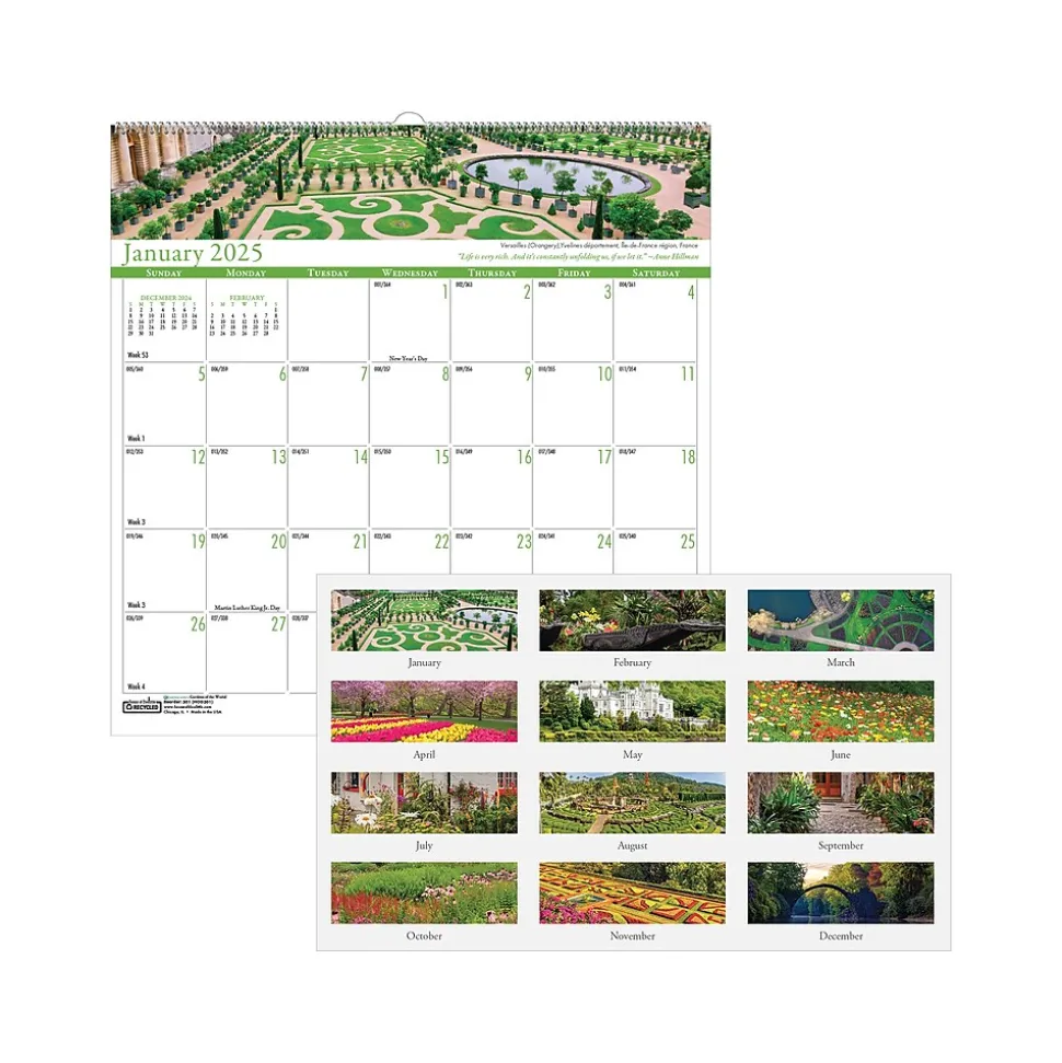2025 House of Doolittle Gardens 12" x 12" Monthly Wall Calendar (301-25)