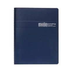 2025 House of Doolittle Professional 8.5" x 11" Weekly Appointment Book, Faux Leather Cover, Blue (27207-25)
