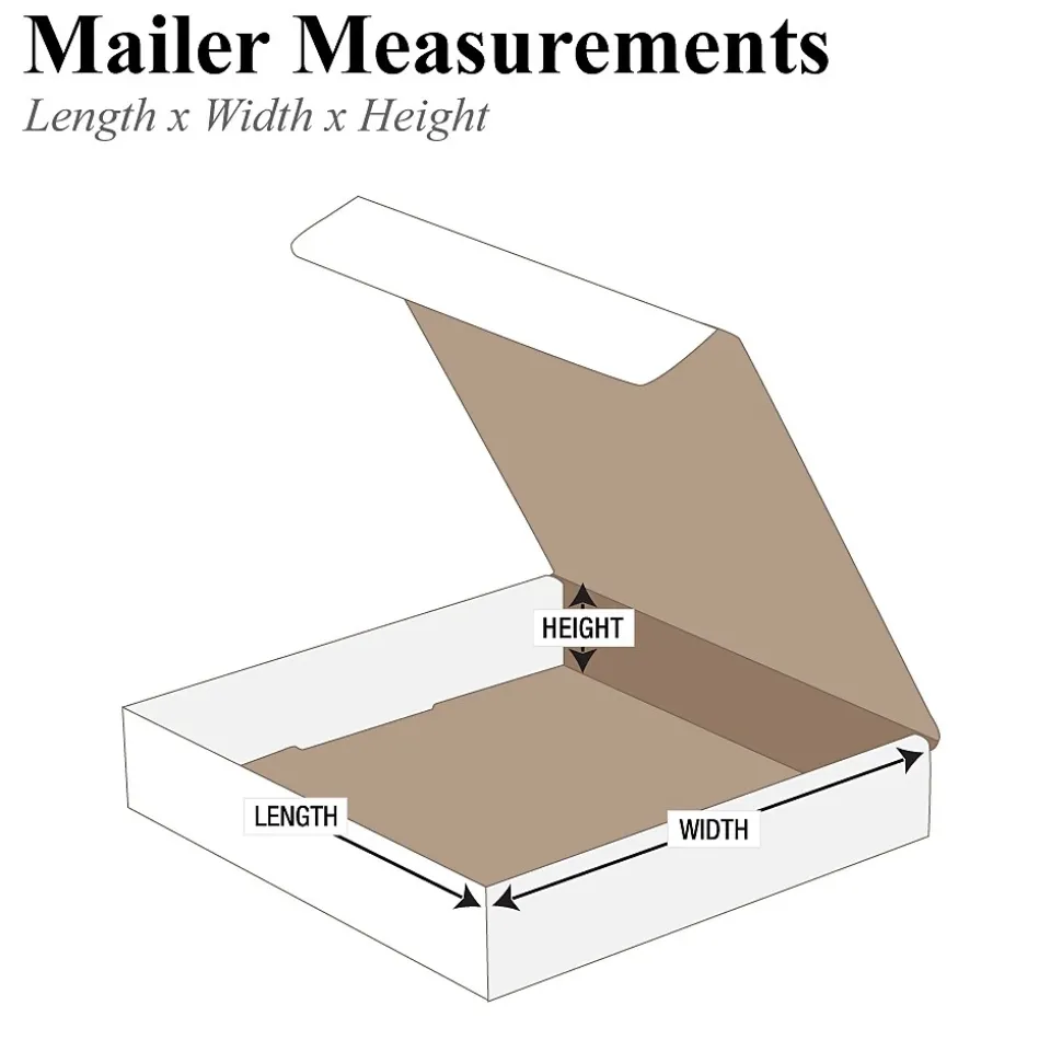 9 (L) x 6 (W) x 1 (H)" Crushproof Mailers, White, 50/Bundle (MLR961)