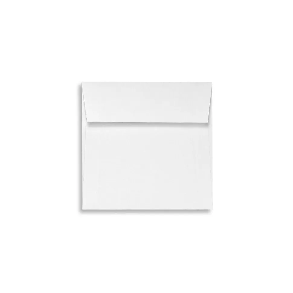 80 lb 5 3/4" x 5 3/4" Recycled Peel & Press Square Envelopes, White, 1000/Box