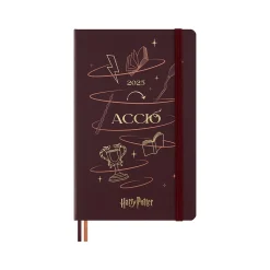2025 Moleskine Limited Edition Harry Potter Accio 5" x 8.25" Daily Planner, Bordeaux Red (DHP12DC3Y25)