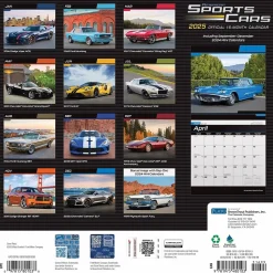 2025 Plato American Sports Cars 12" x 12" Monthly Wall Calendar (9781975480103)