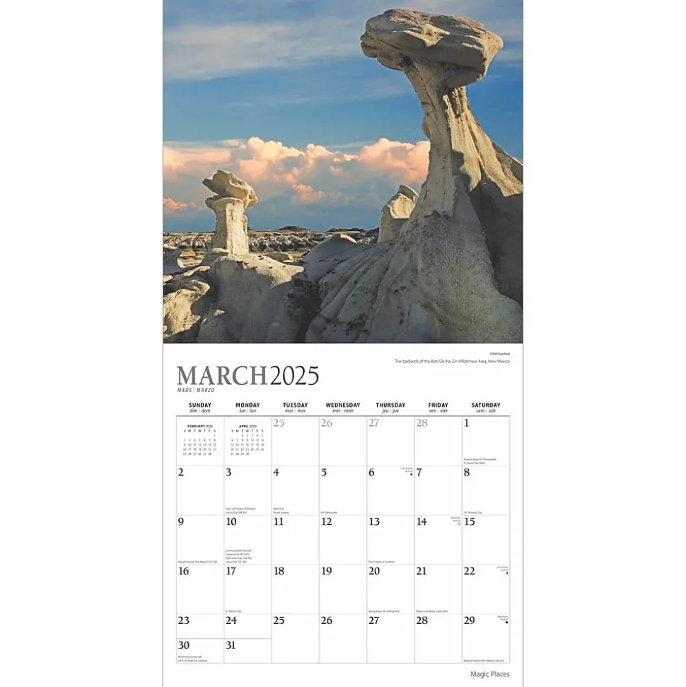2025 Plato Magic Places 12" x 12" Monthly Square Wall Calendar (9781975478896)