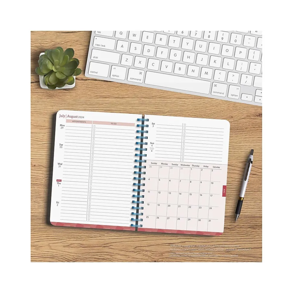 2024-2025 Plato Seaside Currents 6" x 7.75" Academic & Calendar Weekly Planner, Paperboard Cover, Multicolor (9781975480424)