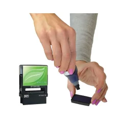 2000 Plus Green Line Pre-Inked Stamp, VOID, Blue Ink (098373)