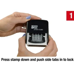 2000 Plus 4-in-1 Date Stamp, Scanned, Completed, Entered, Emailed, Blue and Red Ink (011098)