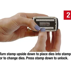 2000 Plus 4-in-1 Date Stamp, Scanned, Completed, Entered, Emailed, Blue and Red Ink (011098)