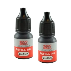 2000 Plus Ink Refill for Pre-Inked Stamps, Black Ink, 2/Pack (090689)