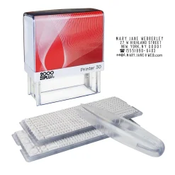 2000 Plus Printer 30 Pre-Inked Stamp Set, Letters/Numbers, Black Ink (031557)