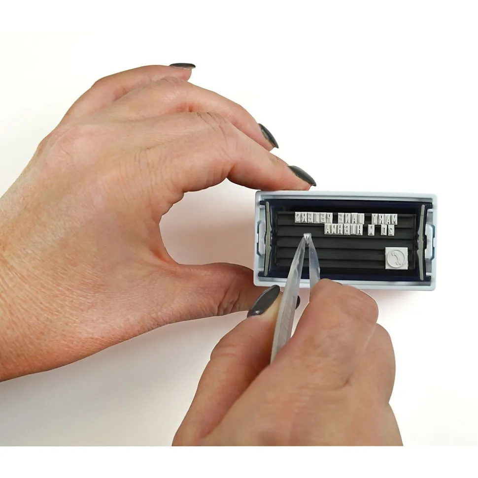 2000 Plus Printer 30 Pre-Inked Stamp Set, Letters/Numbers, Black Ink (031557)