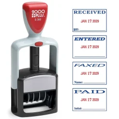 2000 Plus S 360 Dater, RECEIVED, PAID, ENTERED, FAXED, Blue and Red Inks (032519)
