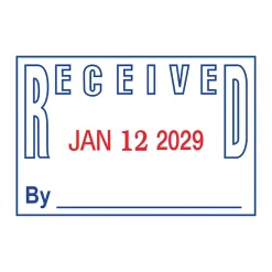 2000 Plus S-360 Self-Inking RECEIVED Rectangle Stamp, Blue/Red Ink (011034)
