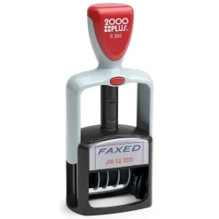 2000 Plus Self-Inking Dater and Message Stamp, FAXED, Blue and Red Inks (011032)