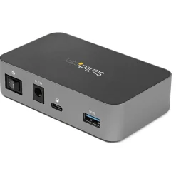 4 Port USB C Hub with Power Adapter, USB 3.1/3.2 Gen 2 (10Gbps), 4x USB Type A, Self Powered, Fast Charge Port, Mountable