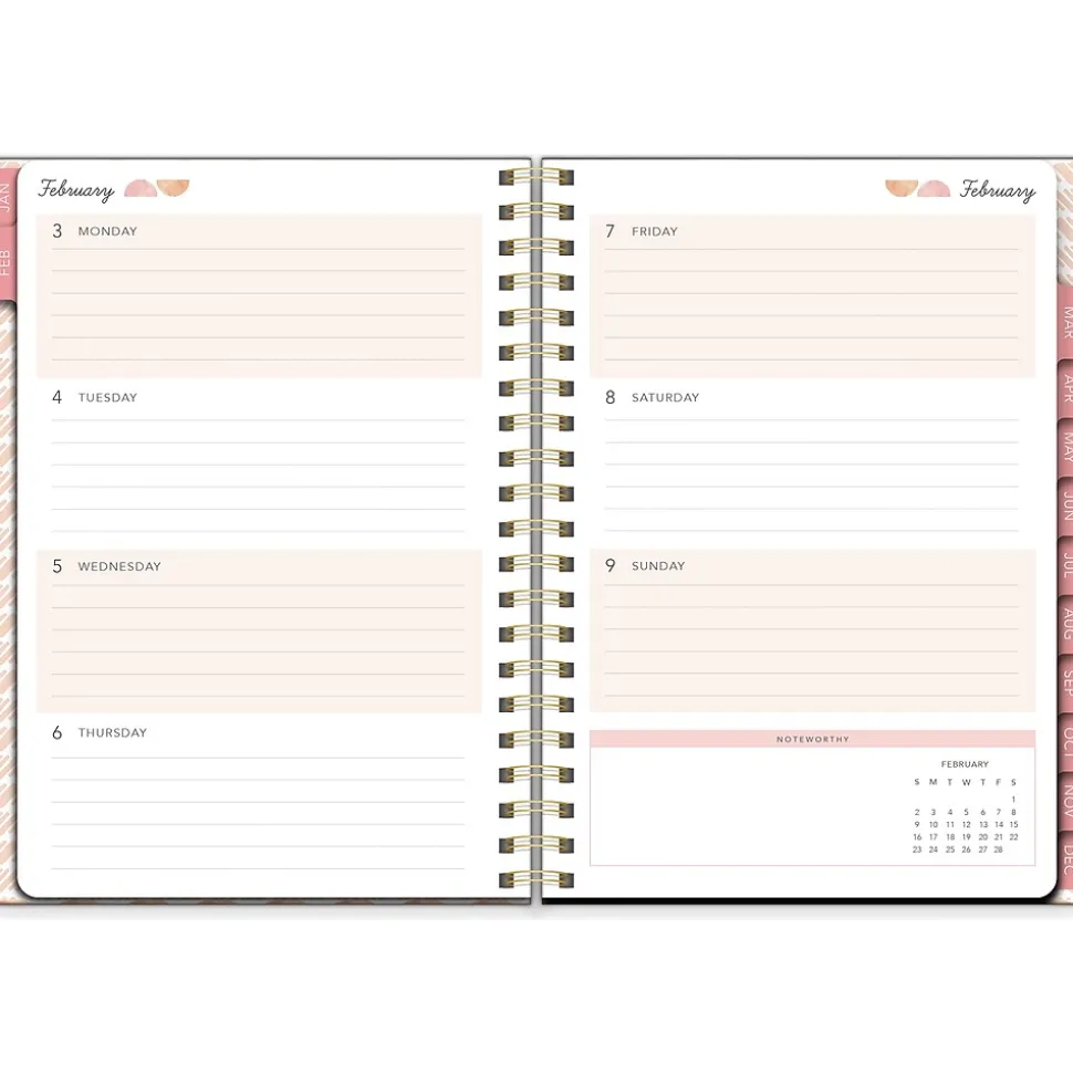 2025 Southworth Watercolor Sunset 7" x 9.25" Weekly & Monthly Planner, Hardcover, Multicolor (91087)