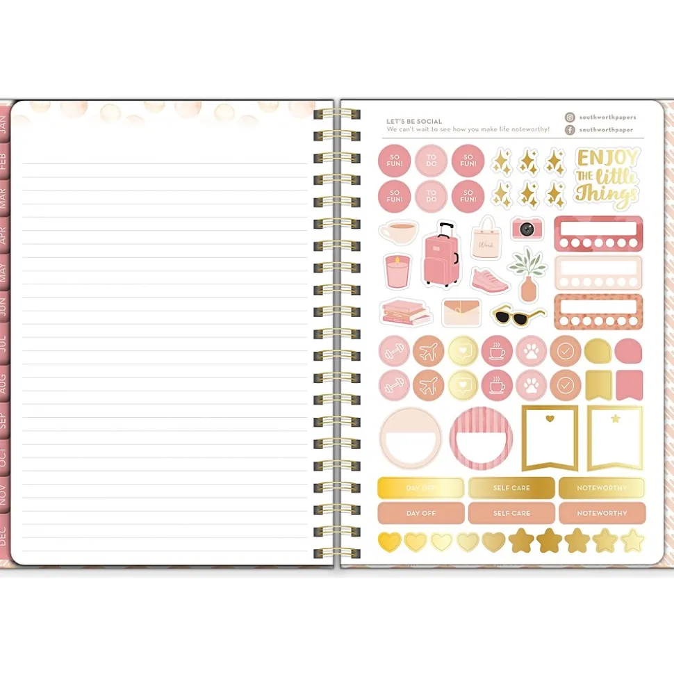 2025 Southworth Watercolor Sunset 7" x 9.25" Weekly & Monthly Planner, Hardcover, Multicolor (91087)