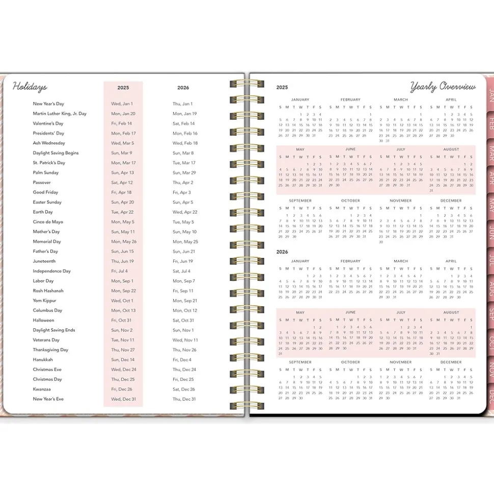 2025 Southworth Watercolor Sunset 7" x 9.25" Weekly & Monthly Planner, Hardcover, Multicolor (91087)