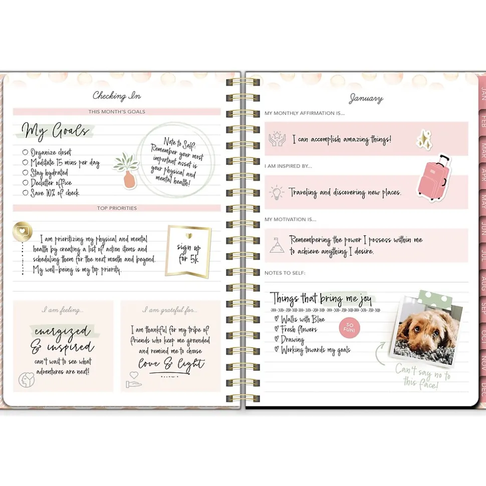 2025 Southworth Watercolor Sunset 7" x 9.25" Weekly & Monthly Planner, Hardcover, Multicolor (91087)