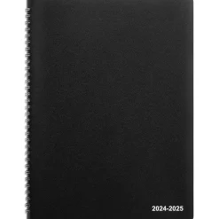 2024-2025 Staples 8" x 11" Academic Monthly Planner, Faux Leather Cover, Black (ST23571-23)