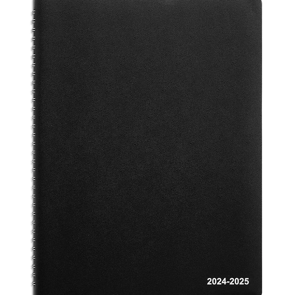 2024-2025 Staples 8" x 11" Academic Weekly & Monthly Planner, Faux Leather Cover, Black (ST23572-23)