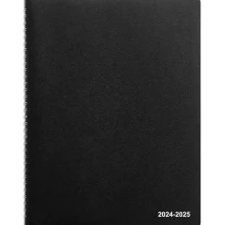 2024-2025 Staples 8" x 11" Academic Weekly & Monthly Appointment Book, Faux Leather Cover, Black (ST60363-23)